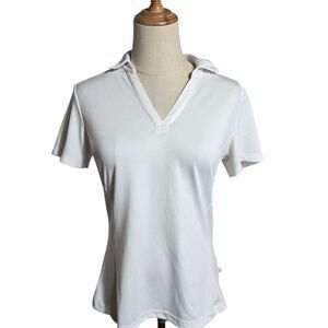 Lady Hagen White Women's Stretch Golf. Polo Shirt